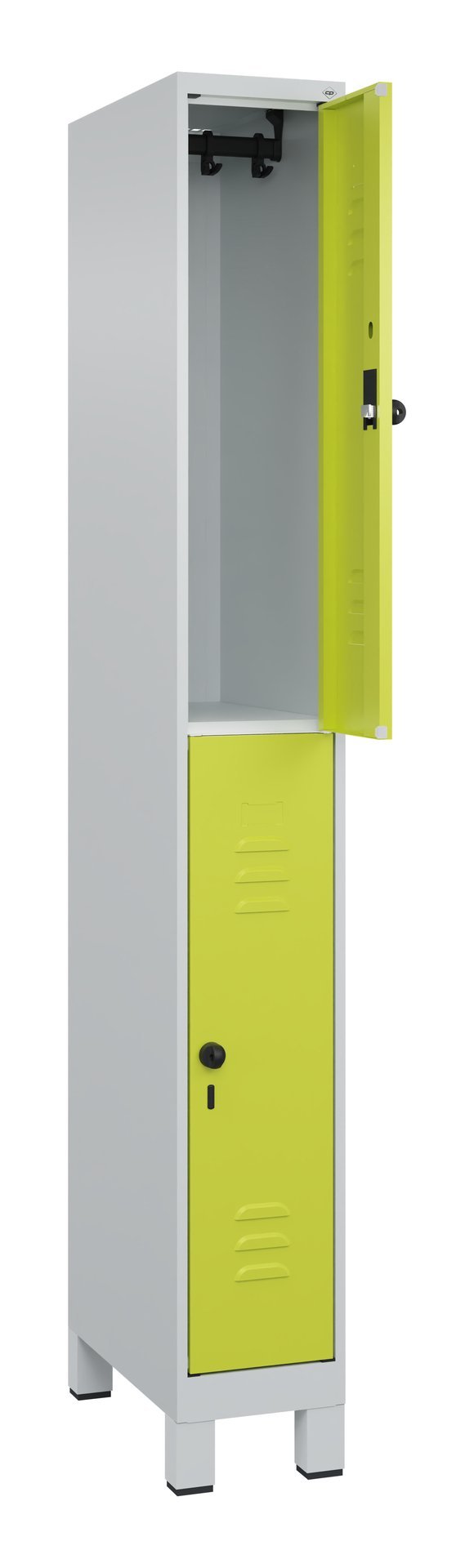 C+P Doppelstock-Spind Classic PLUS, Füße, 2 Fächer, 1950x250x500mm, 7035/0024 Produktbild img1 L