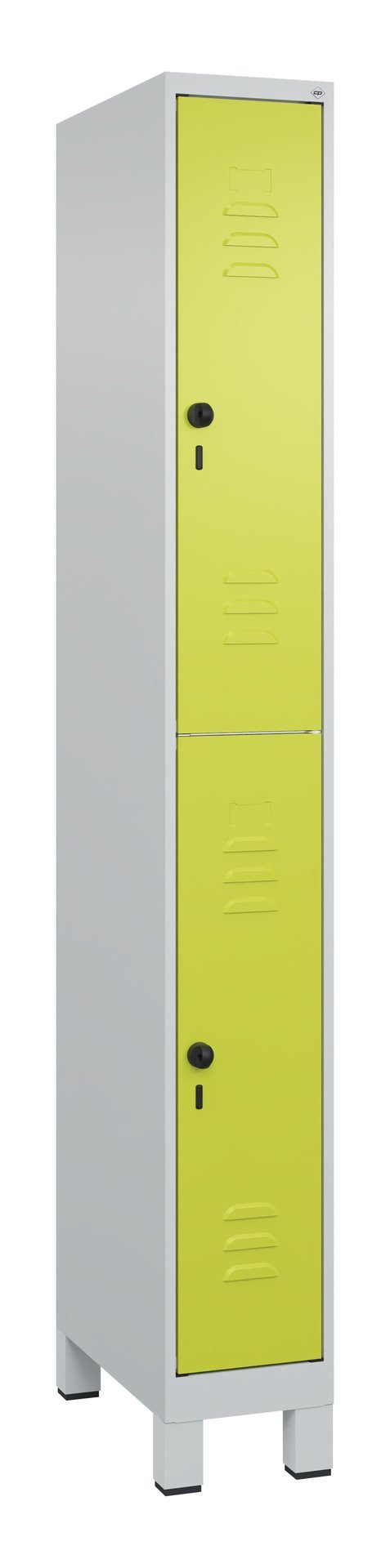 C+P Doppelstock-Spind Classic PLUS, Füße, 2 Fächer, 1950x250x500mm, 7035/0024 Produktbild img2 L