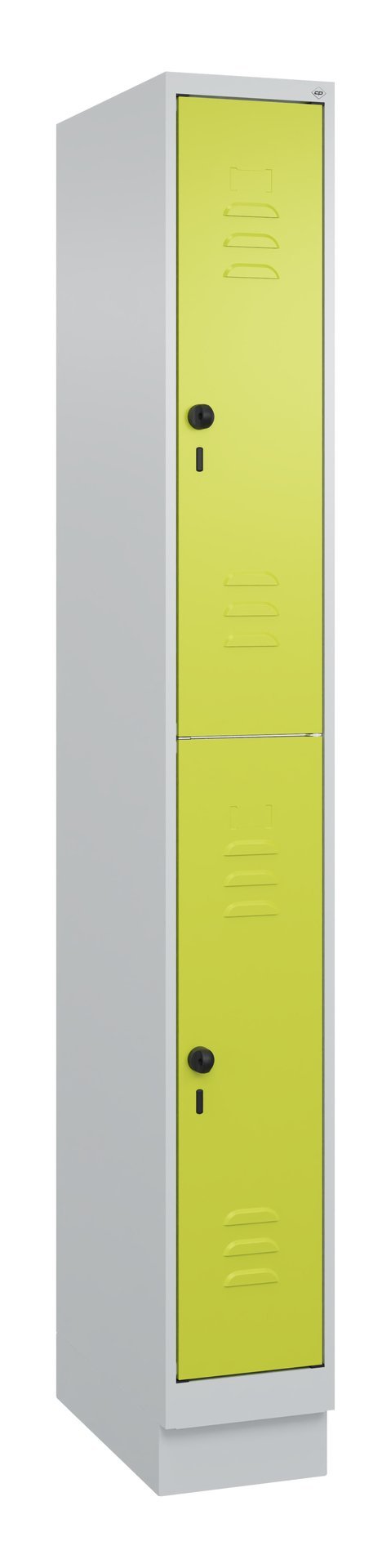 C+P Doppelstock-Spind Classic PLUS, Sockel, 2 Fächer, 1950x250x500mm, 7035/0024 Produktbild img2 L