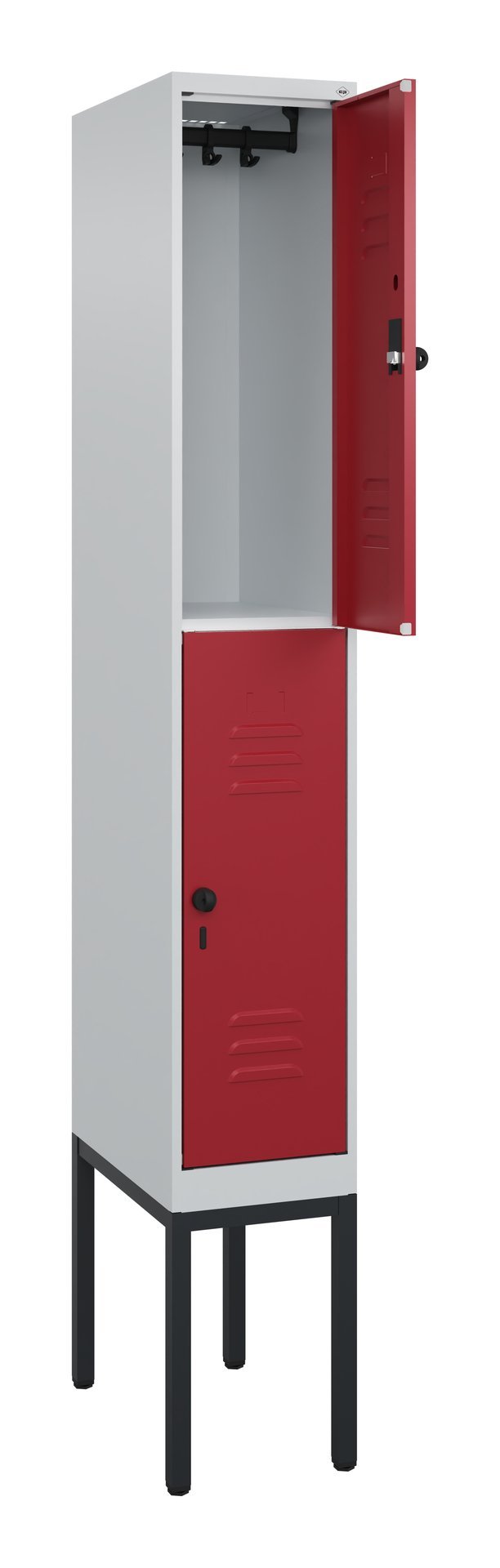 C+P Doppelstock-Spind Classic PLUS, Gestell, 2 Fächer, 2120x300x500mm, 7035/3003 Produktbild img1 L