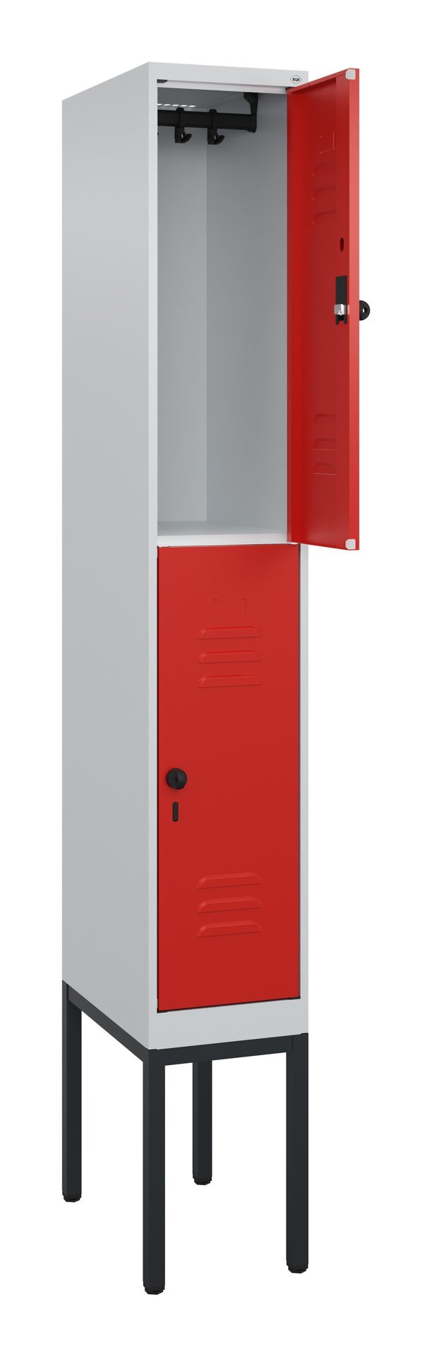 C+P Doppelstock-Spind Classic PLUS, Gestell, 2 Fächer, 2120x300x500mm, 7035/3020 Produktbild img1 L