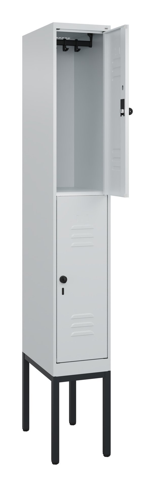 C+P Doppelstock-Spind Classic PLUS, Gestell, 2 Fächer, 2120x300x500mm, 7035/7035 Produktbild img1 L