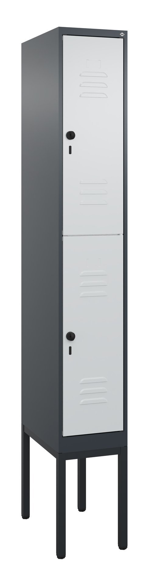C+P Doppelstock-Spind Classic PLUS, Gestell, 2 Fächer, 2120x300x500mm, 7016/7035 Produktbild img2 L
