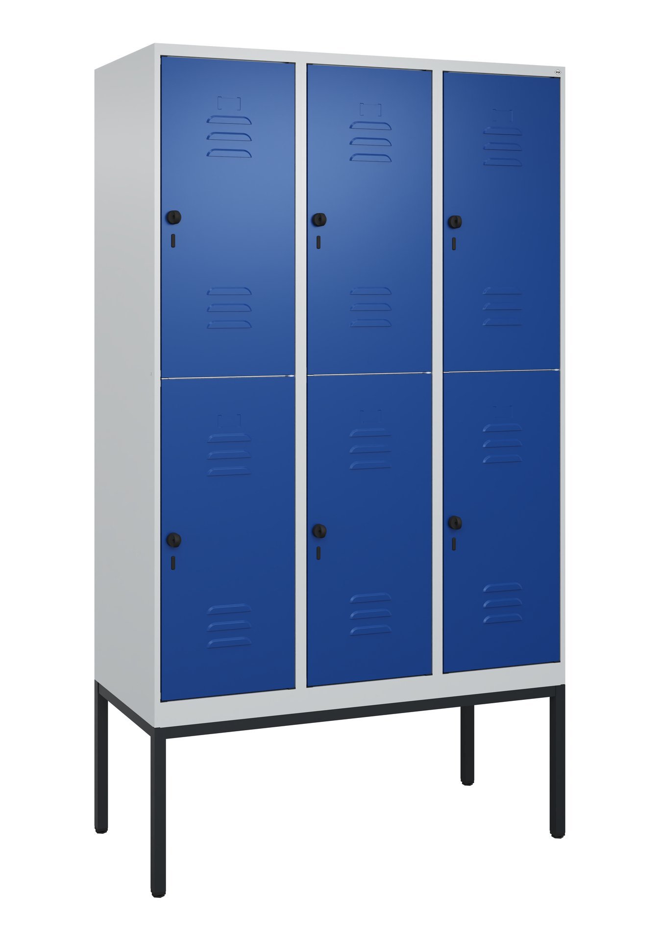 C+P Doppelstock-Spind Classic PLUS, Gestell, 6 Fächer, 2120x1200x500mm, 7035/50 Produktbild img2 L