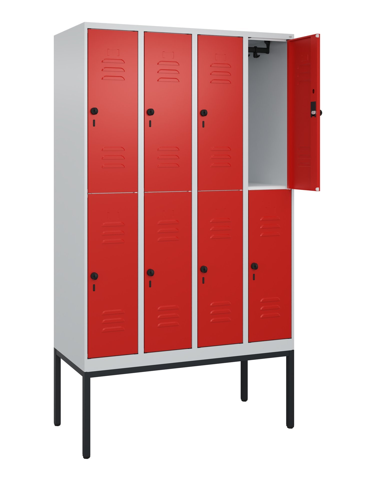 C+P Doppelstock-Spind Classic PLUS, Gestell, 8 Fächer, 2120x1200x500mm, 7035/30 Produktbild img1 L