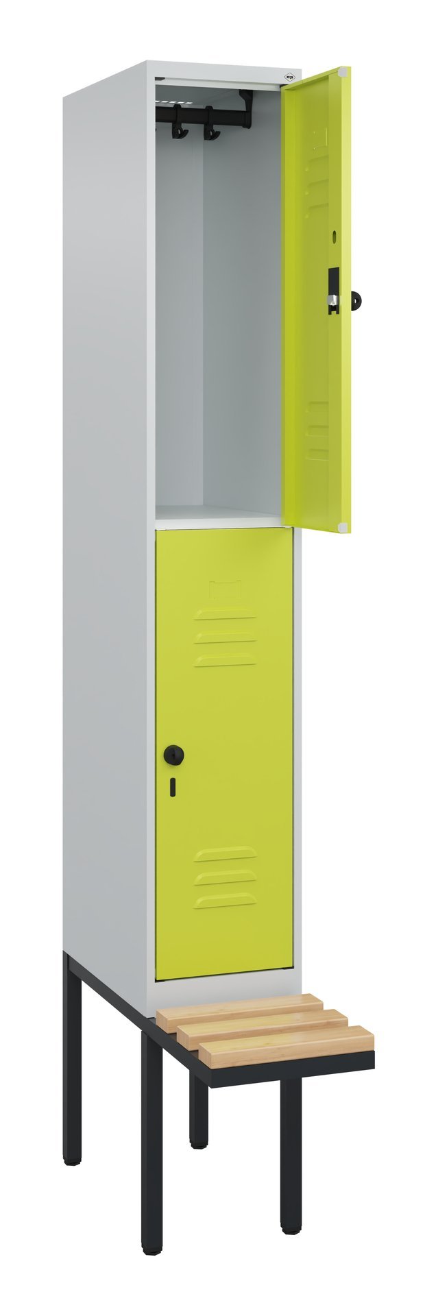C+P Doppelstock-Spind Classic PLUS, Bank, 2 Fächer, 2120x300x815mm, 7035/0024 Produktbild img1 L