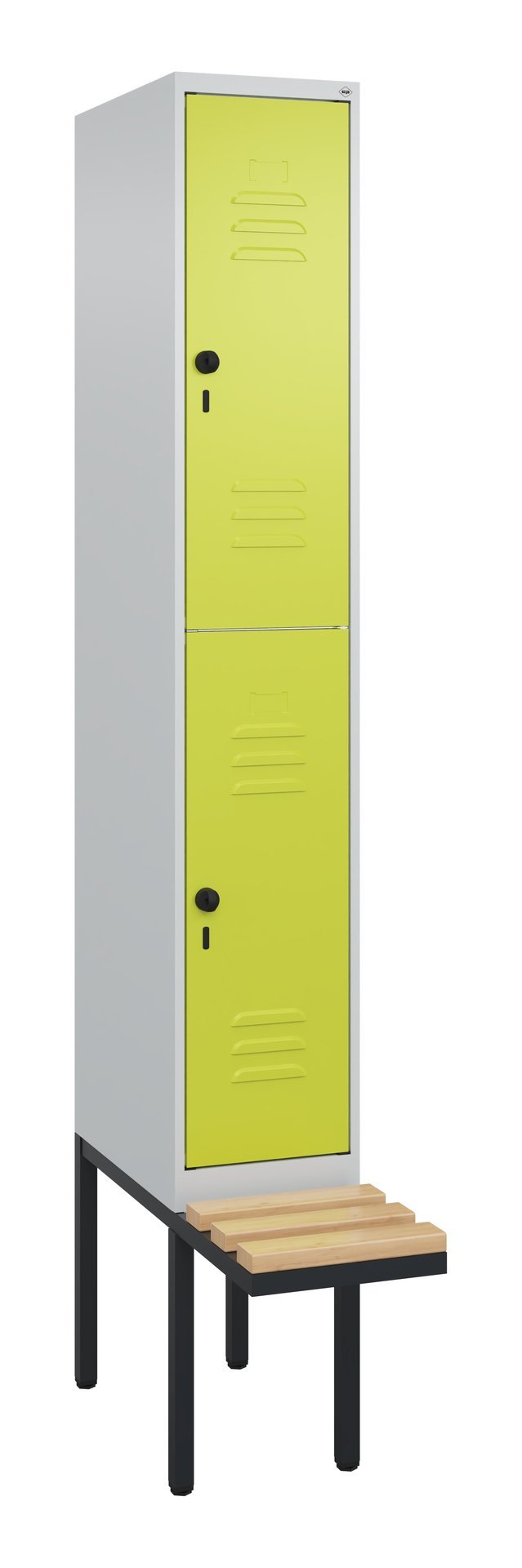 C+P Doppelstock-Spind Classic PLUS, Bank, 2 Fächer, 2120x300x815mm, 7035/0024 Produktbild img2 L