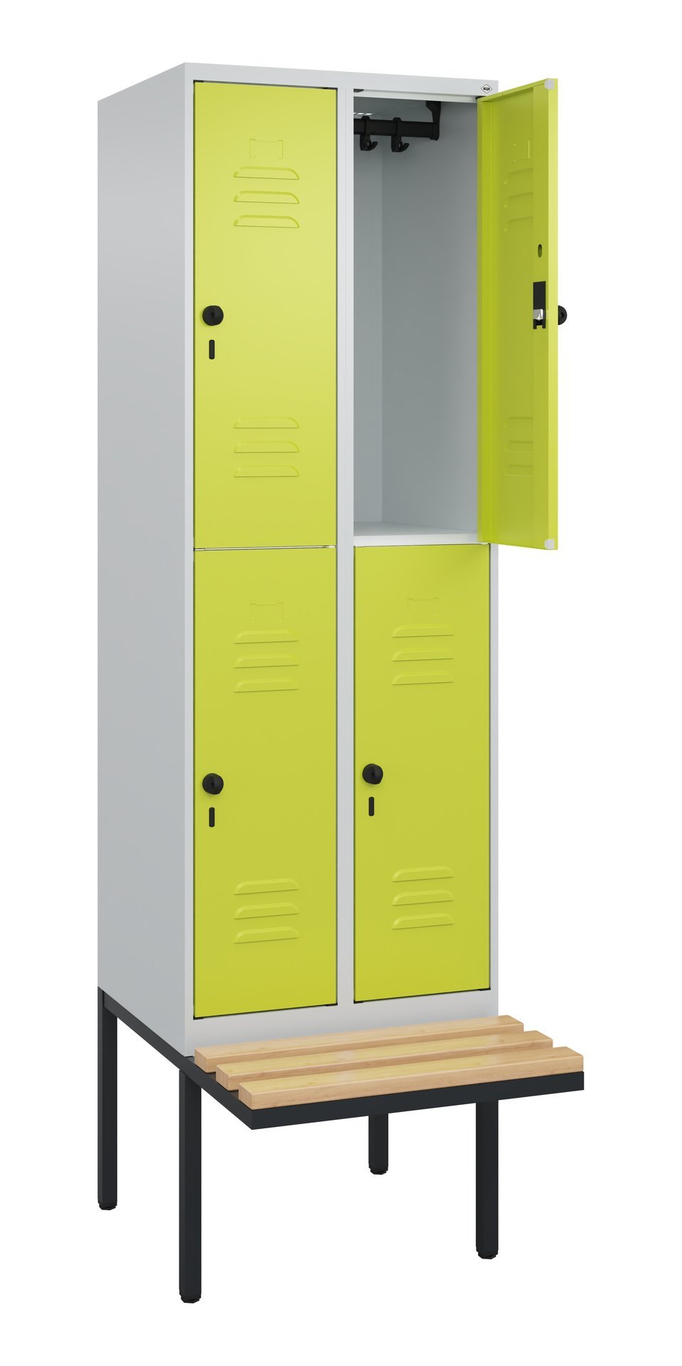C+P Doppelstock-Spind Classic PLUS, Bank, 4 Fächer, 2120x600x815mm, 7035/0024 Produktbild img1 L
