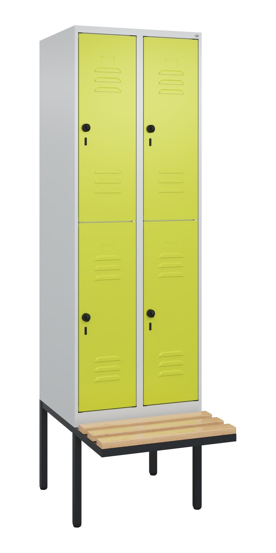 C+P Doppelstock-Spind Classic PLUS, Bank, 4 Fächer, 2120x600x815mm, 7035/0024 Produktbild img2 L