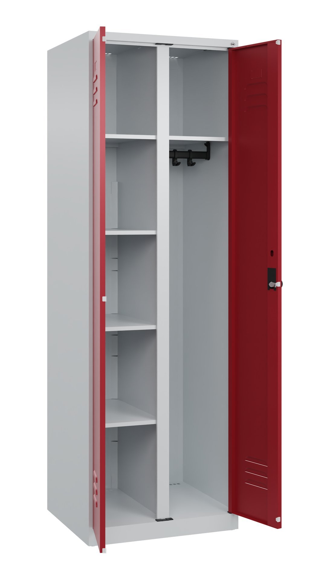 C+P Wäsche-/Garderobenspind Classic PLUS, 2 Abteile, 1850x600x500mm, 7035/3003 Produktbild img1 L