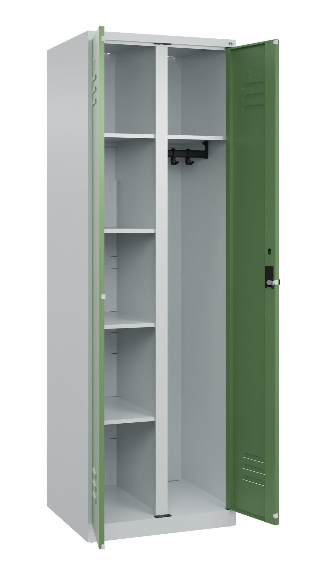 C+P Wäsche-/Garderobenspind Classic PLUS, 2 Abteile, 1850x600x500mm, 7035/6011 Produktbild img1 L
