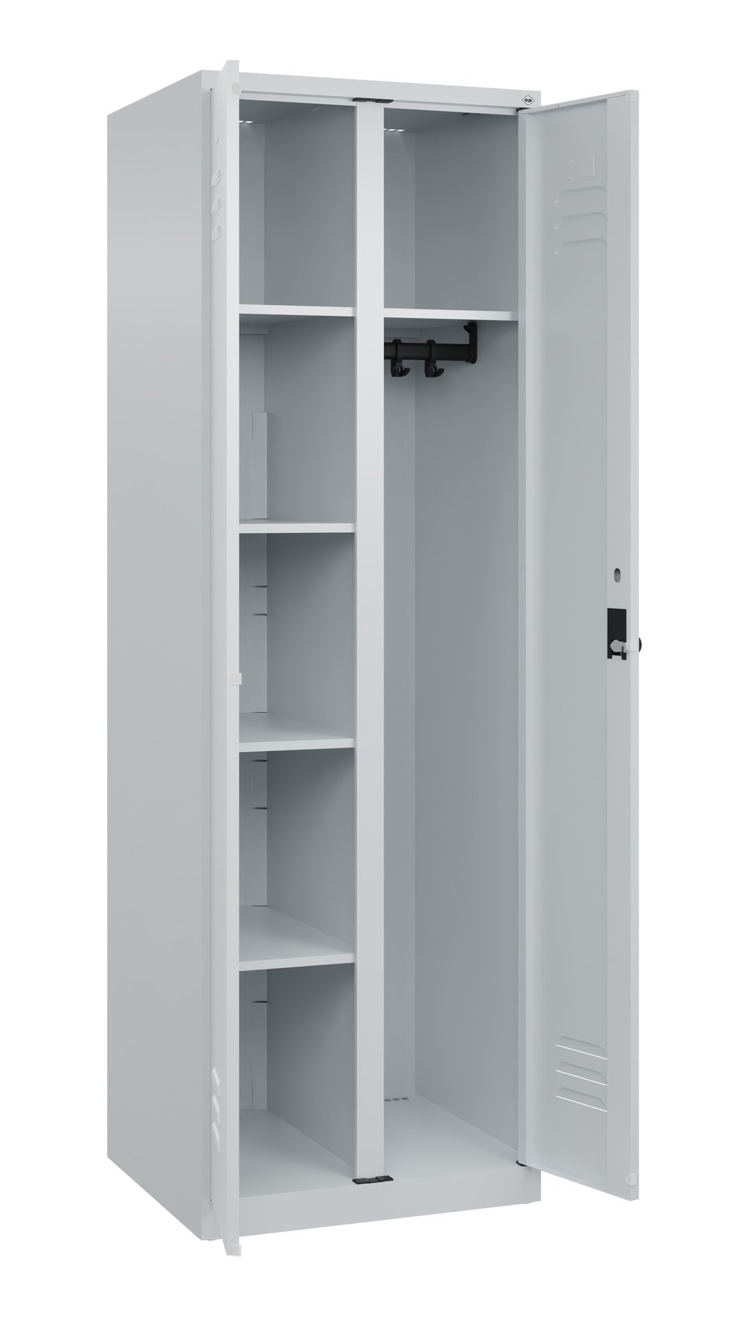 C+P Wäsche-/Garderobenspind Classic PLUS, 2 Abteile, 1850x600x500mm, 7035/7035 Produktbild img2 L