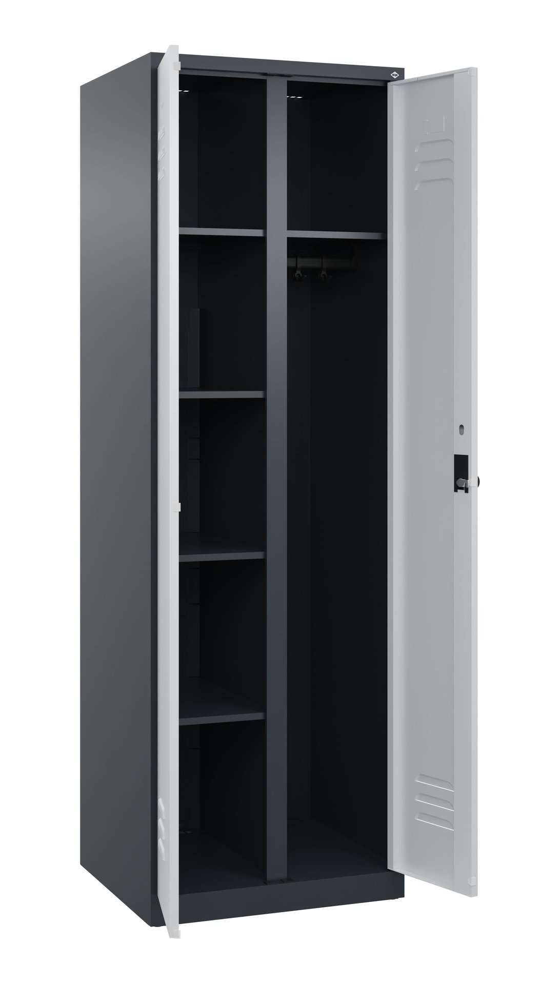 C+P Wäsche-/Garderobenspind Classic PLUS, 2 Abteile, 1850x600x500mm, 7016/7016 Produktbild img1 L