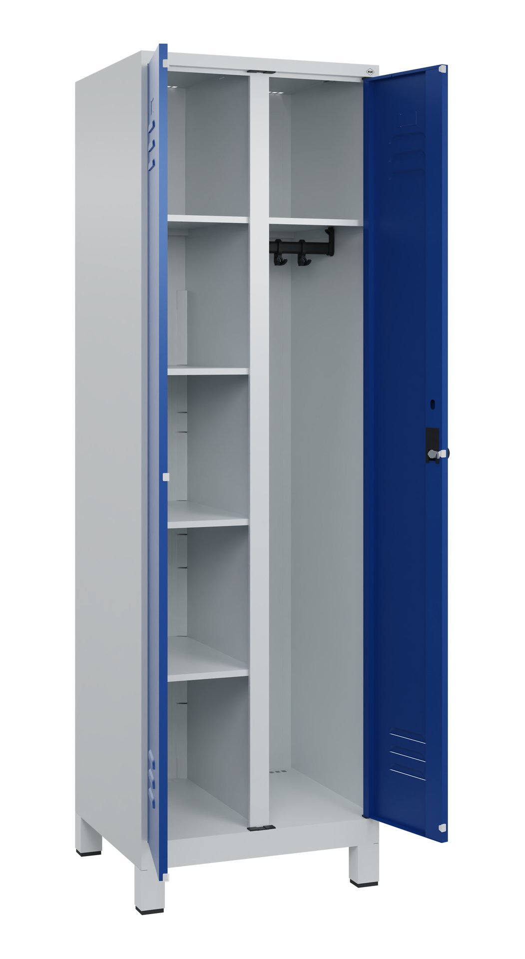 C+P Wäsche-/Kombispind Classic PLUS, Füße, 2 Abteile, 1950x600x500mm, 7035/5010 Produktbild img2 L