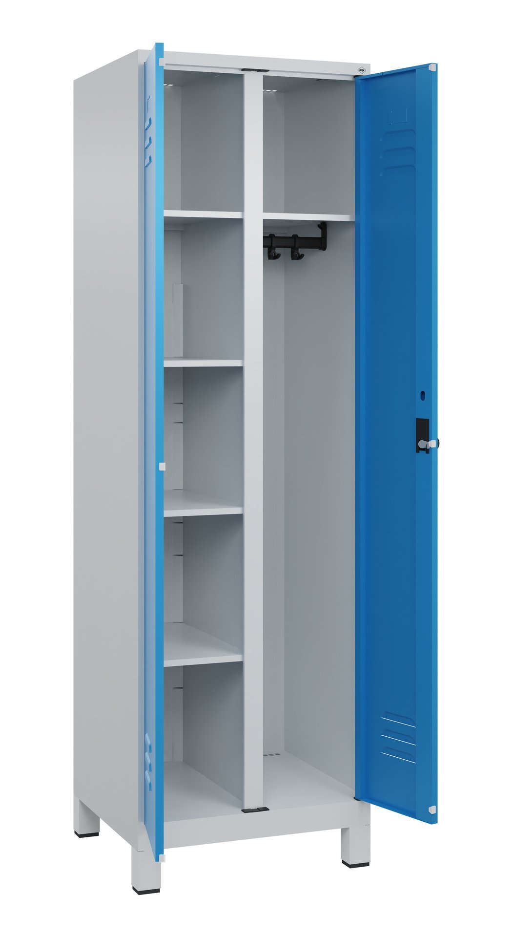 C+P Wäsche-/Kombispind Classic PLUS, Füße, 2 Abteile, 1950x600x500mm, 7035/5012 Produktbild img1 L