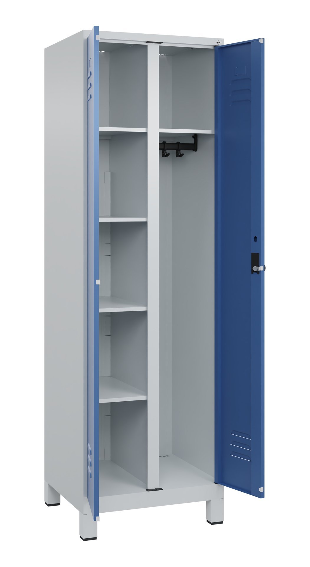 C+P Wäsche-/Kombispind Classic PLUS, Füße, 2 Abteile, 1950x600x500mm, 7035/5023 Produktbild img1 L