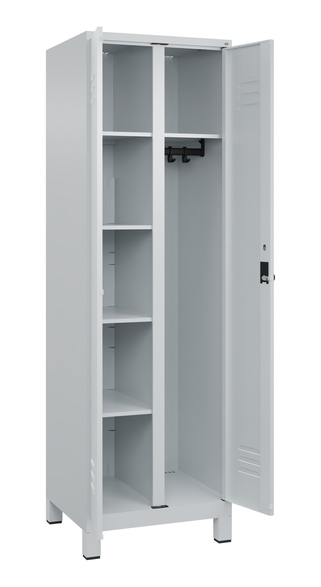 C+P Wäsche-/Kombispind Classic PLUS, Füße, 2 Abteile, 1950x600x500mm, 7035/7035 Produktbild img2 L