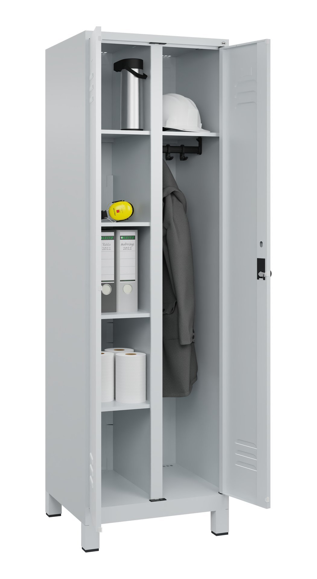C+P Wäsche-/Kombispind Classic PLUS, Füße, 2 Abteile, 1950x600x500mm, 7035/7035 Produktbild img1 L