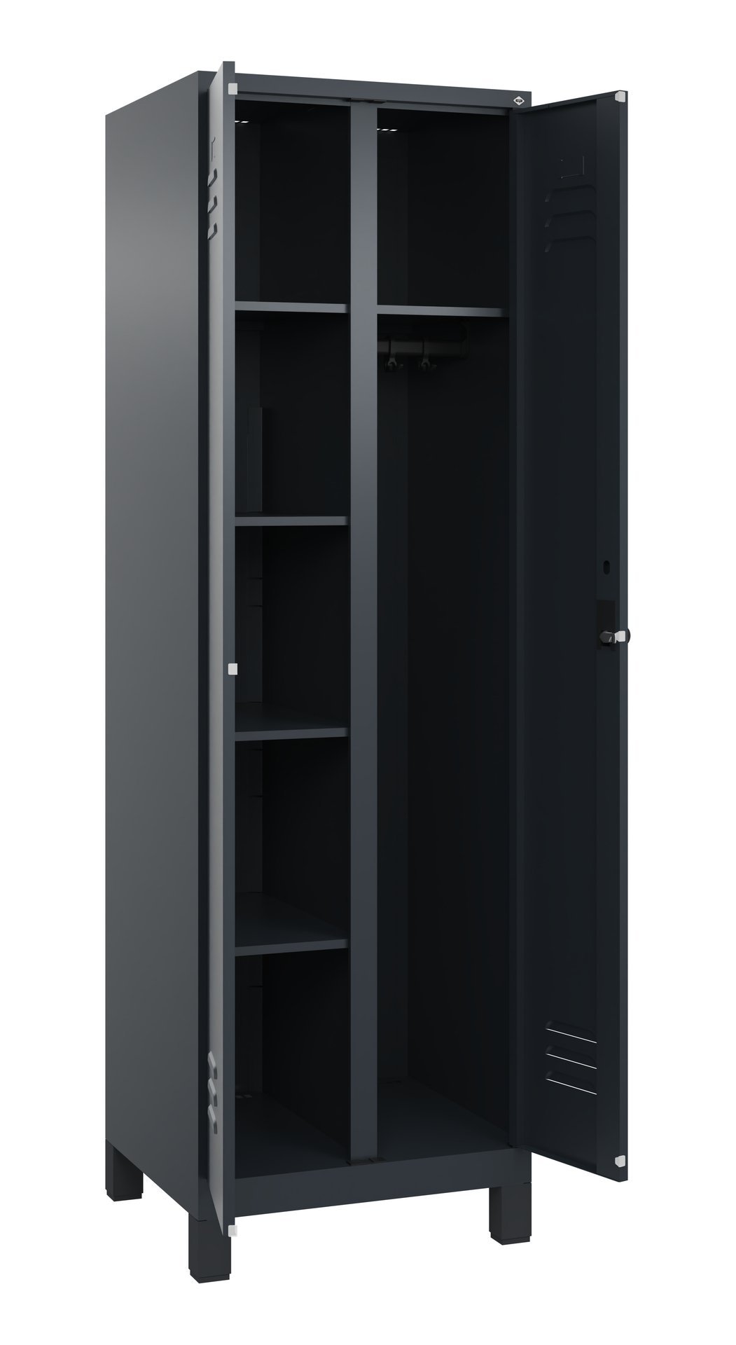 C+P Wäsche-/Kombispind Classic PLUS, Füße, 2 Abteile, 1950x600x500mm, 7016/7016 Produktbild img1 L
