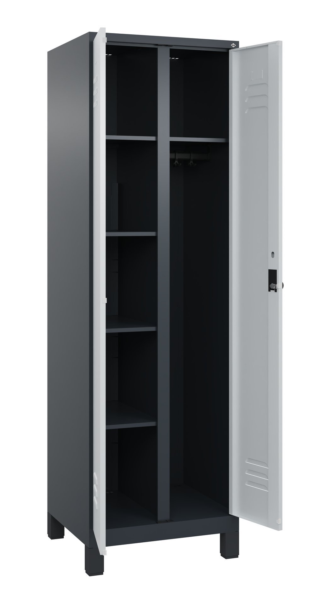 C+P Wäsche-/Kombispind Classic PLUS, Füße, 2 Abteile, 1950x600x500mm, 7016/7035 Produktbild img1 L