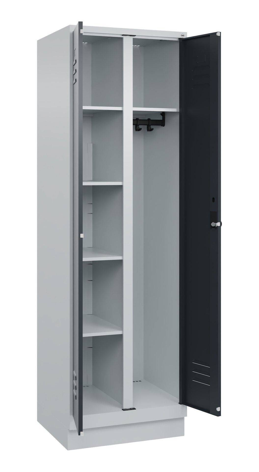 C+P Wäsche-/Kombispind Classic PLUS, Sockel, 2 Abteile, 1950x600x500mm, 7035/701 Produktbild img2 L