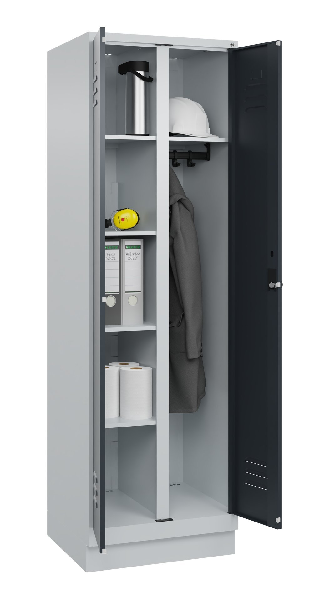 C+P Wäsche-/Kombispind Classic PLUS, Sockel, 2 Abteile, 1950x600x500mm, 7035/701 Produktbild img1 L
