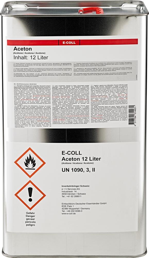 Aceton 12L Kanister E-COLL Produktbild img1 L