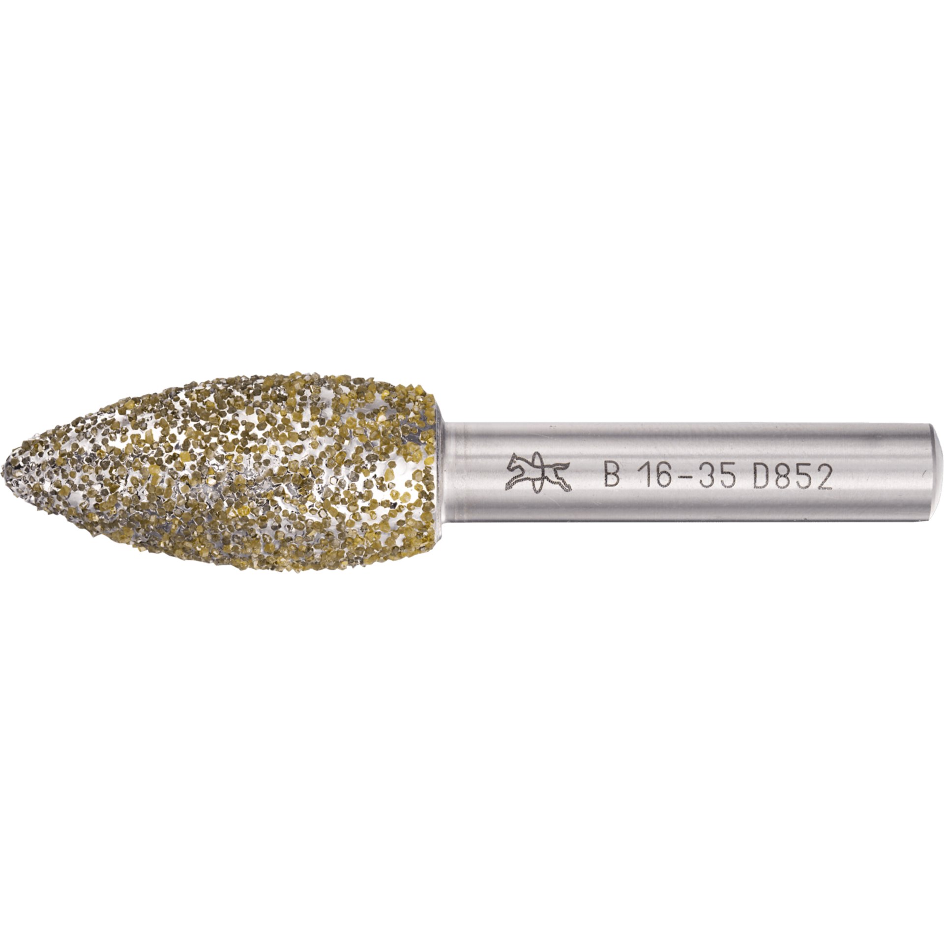 PFERD TOOLS Diamant-Schleifstift Flammenform 16x35x8 mm D852 zum Schleifen von Grau-und Sphäroguss Produktbild img1 L