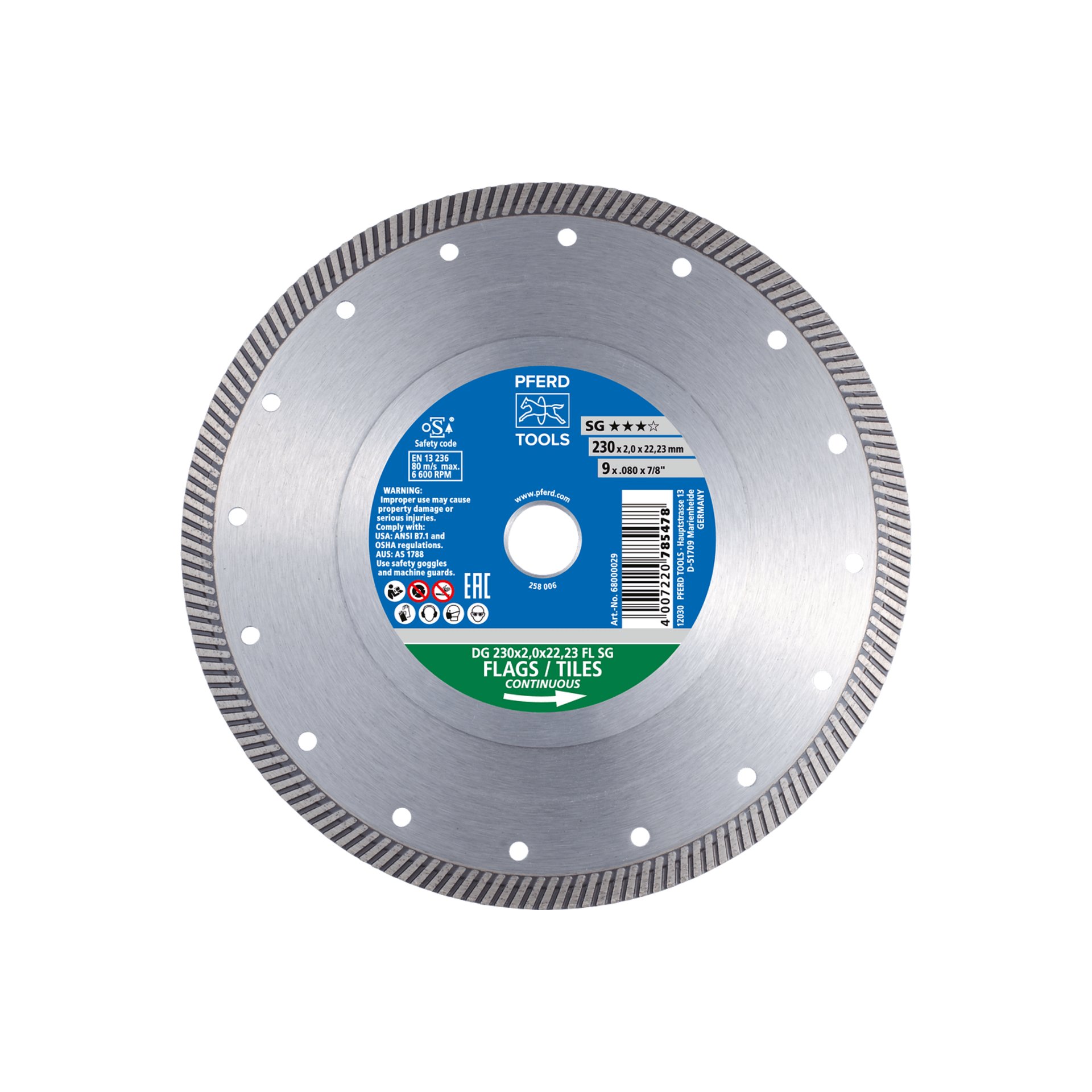 PFERD TOOLS Diamant-Trennscheibe DG FL 150x1,6x22,23 mm SG z. Trennen v. Fliesen, hohe Schnittqualität Produktbild img1 L
