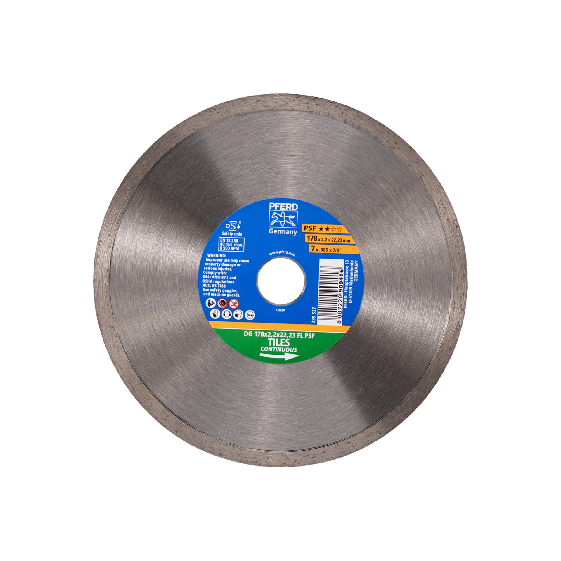 PFERD TOOLS Diamant-Trennscheibe DG FL 150x2,2x22,23 mm PSF z. Trennen v. Fliesen, hohe Schnittqualität Produktbild img1 L