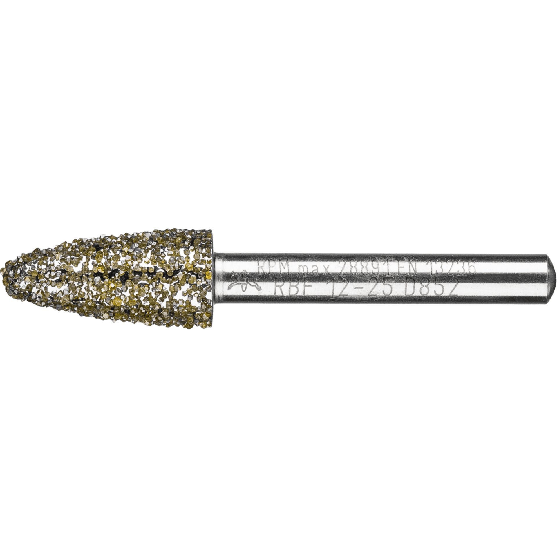 PFERD TOOLS Diamant-Schleifstift Rundbogen Ø12,0mm Schaft-Ø6 mm D852 (sehr grob) zum Schleifen von Grau-und Sphäroguss Produktbild img1 L