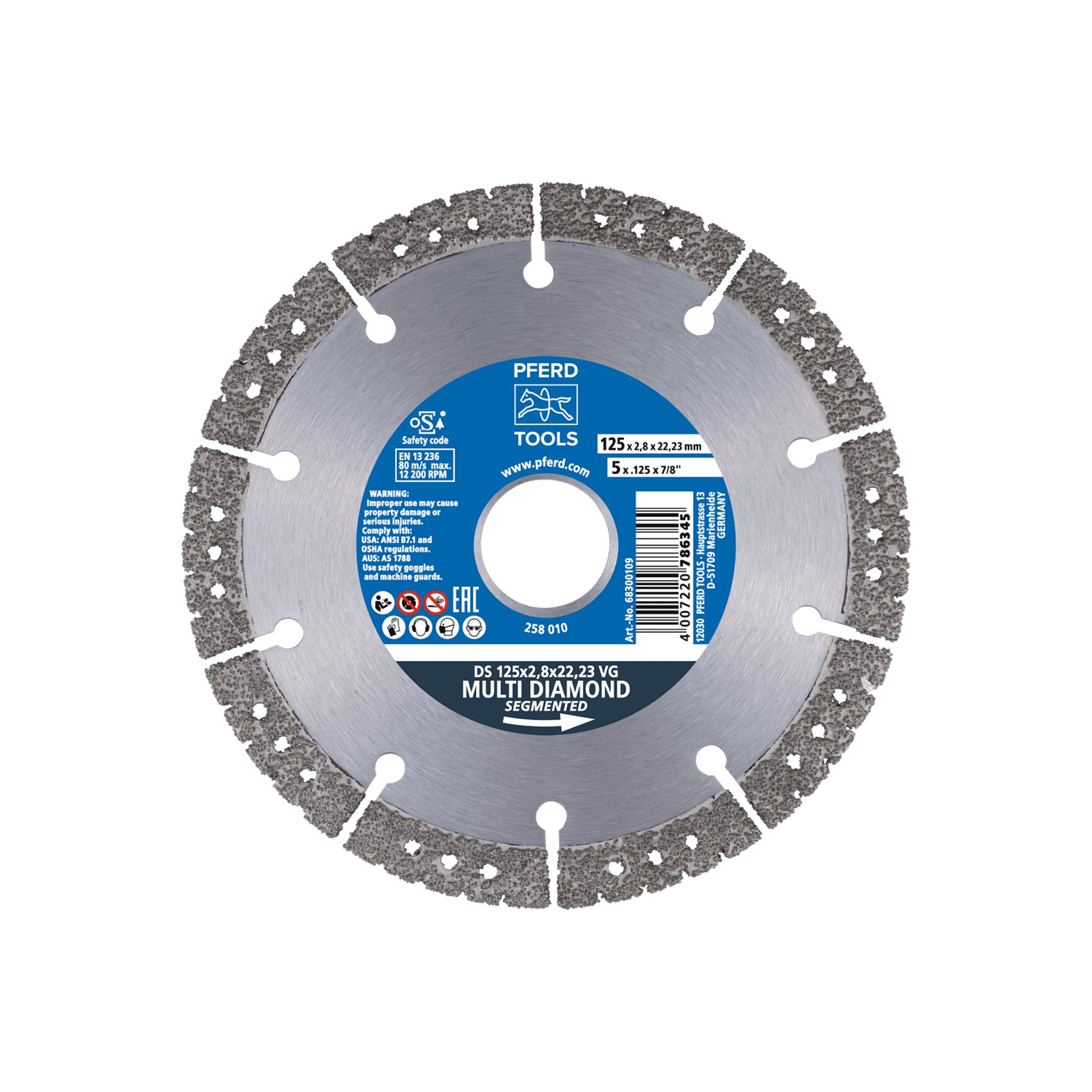 PFERD TOOLS Diamant-Trennscheibe DS 230x3,1x22,23 mm Vakuumgelötet für schnelles Trennen von Grau- und Sphäroguss Produktbild img1 L
