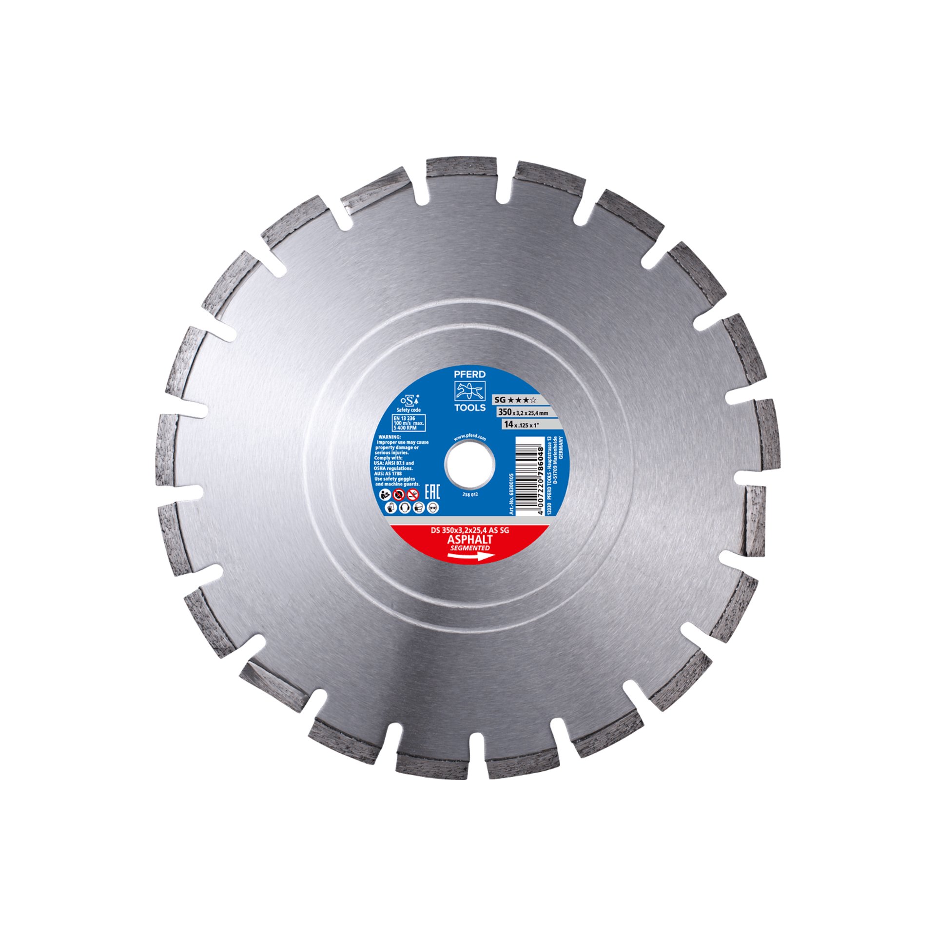 PFERD TOOLS Diamant-Trennscheibe DS 400x3,6x25,4 mm SG für schnelles Trennen von Asphalt Produktbild img1 L