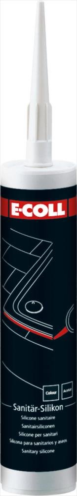 E-COLL Sanitär-Silikon Polysiloxan essigvernetzend grau 310ml Kartusche Produktbild img1 L