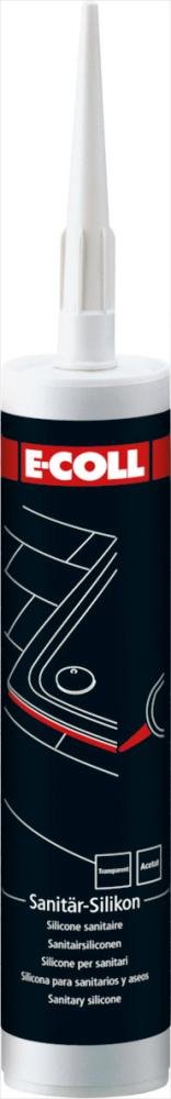 E-COLL Sanitär-Silikon P-olysiloxan essigvernetze-nd transparent 310ml Kar-tusche Produktbild img1 L