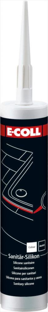 E-COLL Sanitär-Silikon Polysiloxan essigvernetzend weiß 310ml Kartusche Produktbild img1 L