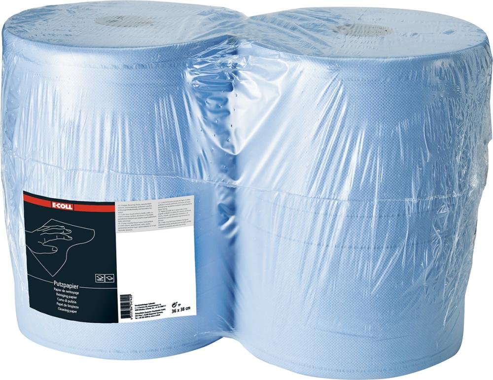 E-COLL Putzpapier L36cm B38cm 2-lagig blau 1000 Abrisse Produktbild img1 L