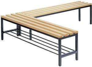 Sitzbank mit 4 Füßen B1000xT353xH420 mm RAL 7021/Hartholz ohne Schurost CP Produktbild img1 L