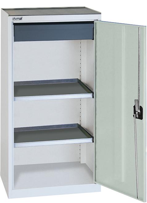STUMPF Werkzeugschrank B500xT500xH1000mm RAL7035 1 Schublade 2 Wannenböden Produktbild img1 L