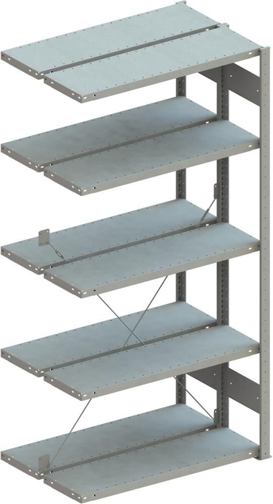 Doppel-Steckregal CLIP B1000xT2x400xH2000 mm Anbaufeld 2x5 Böden vzk Fachlast 100kg META Produktbild img1 L