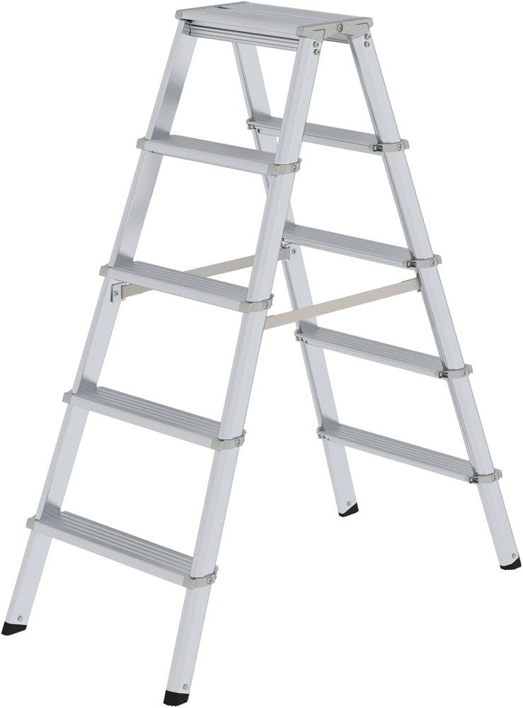 Alu-Stehleiter ML 2x5 Stufen Gesamthöhe 1,16 m Arbeitshöhe bis 2,70 m Produktbild img1 L