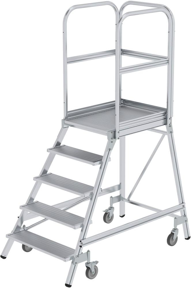 Alu-Podestleiter 5 Alu-Stufen Podesthöhe 1,20 m Arbeitshöhe bis 3,20 m Produktbild img1 L