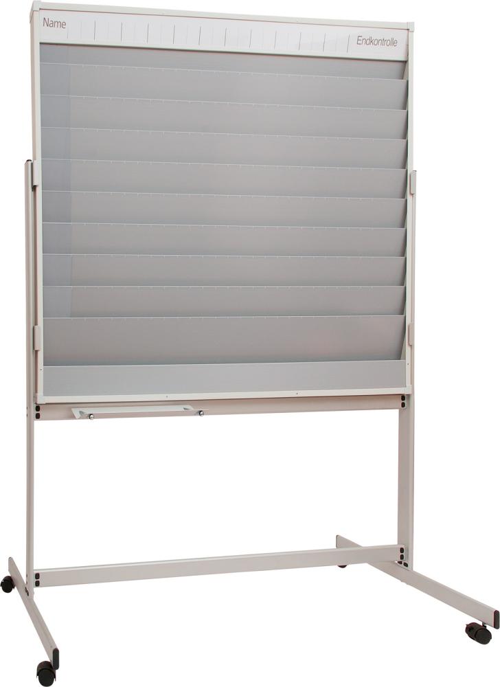 Fahrbare Planungstafel mit Whiteboard mit Ablageschale für Stifte/Schwamm B1550xH1945mm grau Produktbild img1 L