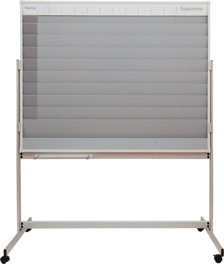 Fahrbare Planungstafel mit Whiteboard mit Ablageschale für Stifte/Schwamm B1550xH1945mm grau Produktbild img2 L