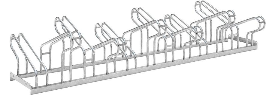 Fahrrad-Bügelparker zweiseitig, verzinkt L 2100 mm, 12 Plätze Produktbild img1 L