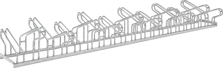 Fahrrad-Bügelparker zweiseitig, verzinkt L 3500 mm, 20 Plätze Produktbild img1 L