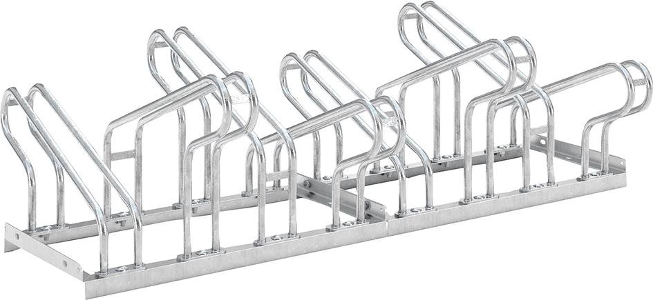 Fahrradparker Hoch/Tief zweiseitig, verzinkt L 1400 mm, 8 Plätze Produktbild img1 L