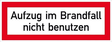 SAFETYMARKING Brandschutzschild Aufzug im Brandfall nicht benutzen Aluminum 148x52mm Produktbild img1 L
