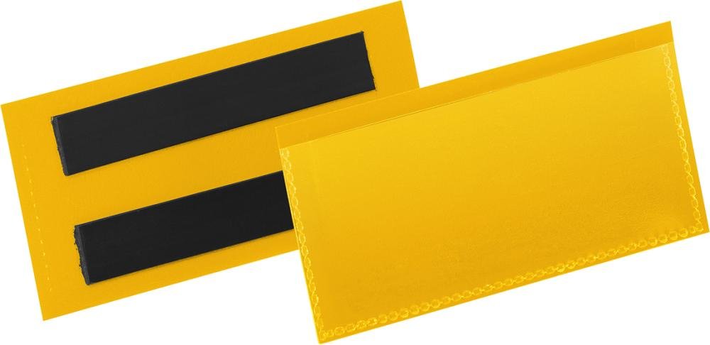 Etikettentasche B100xH38 mm gelb, magnetisch VE 50 Stück Produktbild img1 L