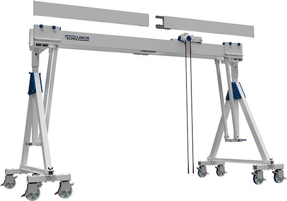 Aluminium-Portalkran fahrbar und klappbar, Alu-Doppelträger Produktbild img1 L